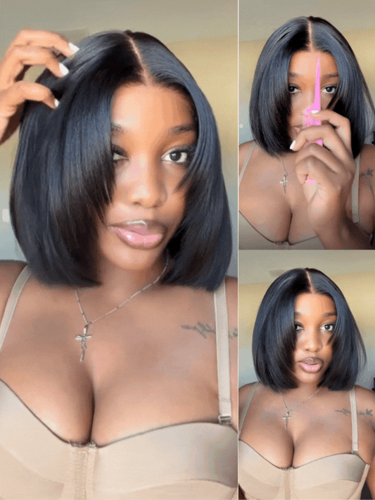 Beautyforever 7x5 No Slip Gluleless Lace Wig Yaki Straight Short