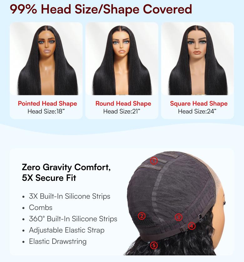 Beautyforever Golden Brown Highlight Water Wave 7x5 Bye Bye Knots Lace Closure Glueless Human Hair Wig with Drawstring
