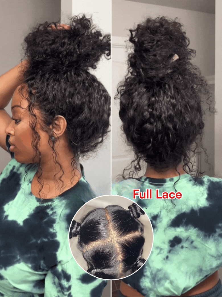 Beautyforever 100% Handmade Invisible Full Lace Wig Water Wave Free