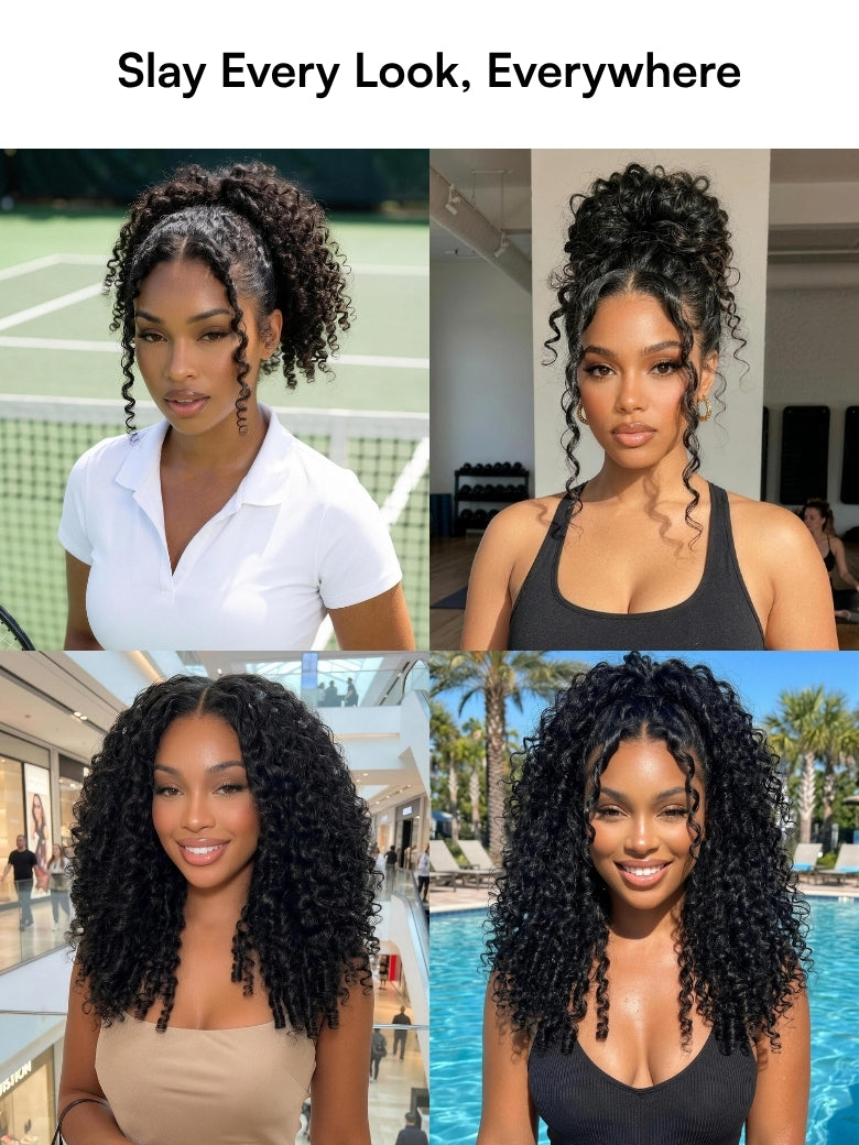 Beautyforever Burmese Curly With Finger Coils Ends Thick Curls  Wig 7x5 Bye Bye Knots Lace Closure Human Hair Wig