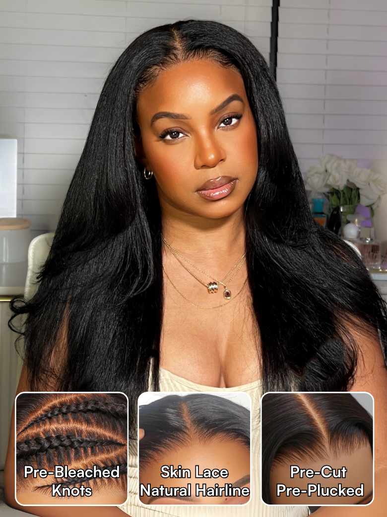 Beautyforever New No Slip Yaki Straight 7x5 Bye-bye Knots Glueless