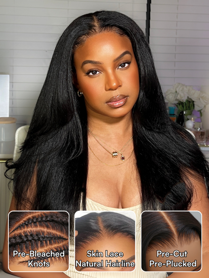 Beautyforever New No Slip Yaki Straight 7x5 Bye-bye Knots Glueless