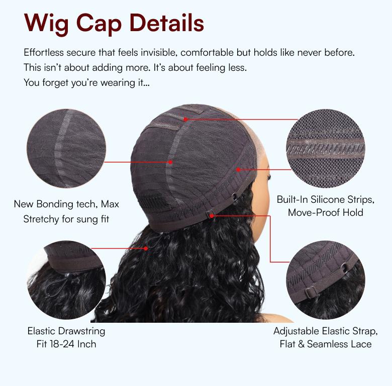 Beautyforever Golden Brown Highlight Water Wave 7x5 Bye Bye Knots Lace Closure Glueless Human Hair Wig with Drawstring
