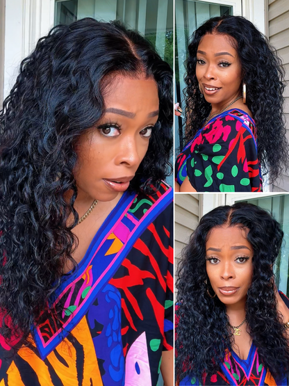 Beautyforever Water Wave Put on and Go Glueless Lace Human Hair Wigs 7x5 Bye Bye Knots Beginner Friendly Wig with Drawstring