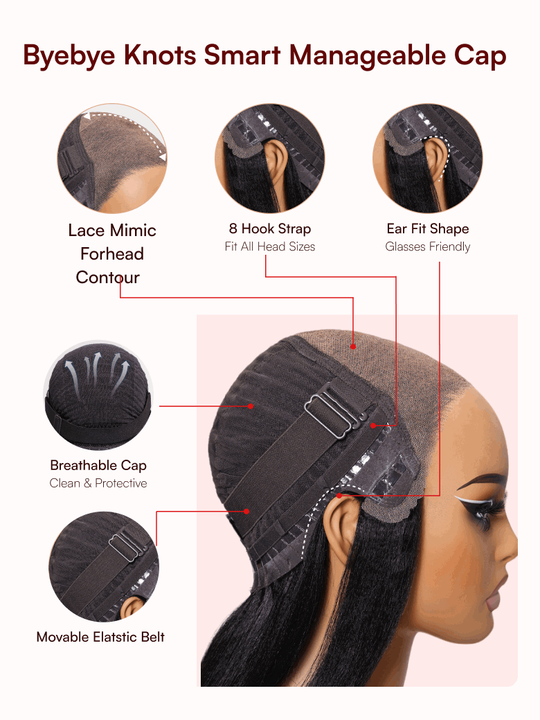 Beautyforever 7x5 Bye Bye Knots Reddish Brown Auburn Afro Kinky Curly Wigs Put on and Go Glueless Lace Human Hair Wig