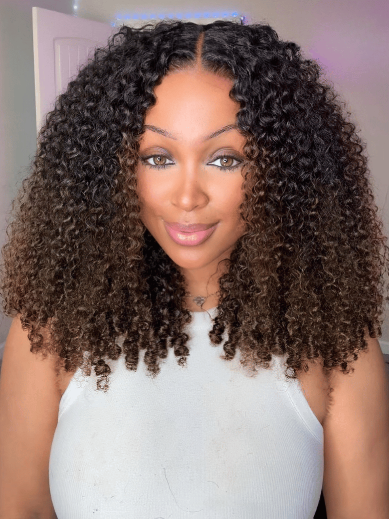 Beautyforever Ombre Chestnut Brown Burmese Curly with Full Finger Coil