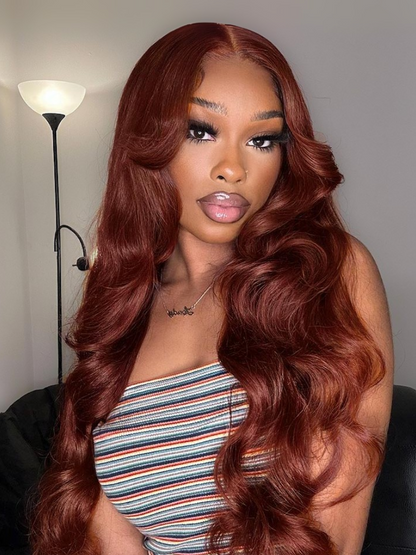 Beautyforever 7x5 ByeBye Knots Wig Reddish Brown Body Wave Put