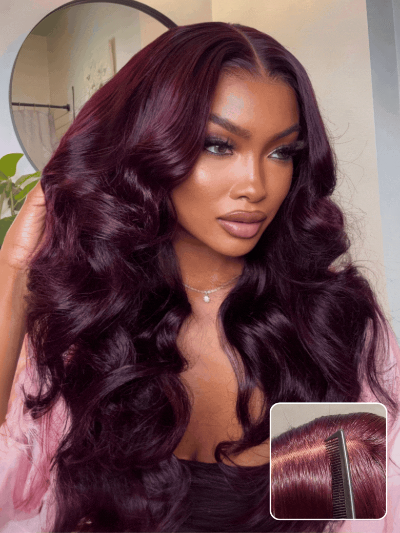 Beautyforever @crownmecutie 7x5 and 13x4 Pre-Everything Lace Frontal Black Cherry