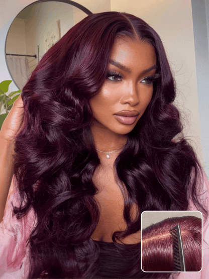 Beautyforever @crownmecutie 7x5 and 13x4 Pre-Everything Lace Frontal Black Cherry