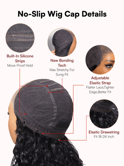 Beautyforever Golden Brown Highlight Water Wave 7x5 Bye Bye Knots Lace Closure Glueless Human Hair Wig with Drawstring