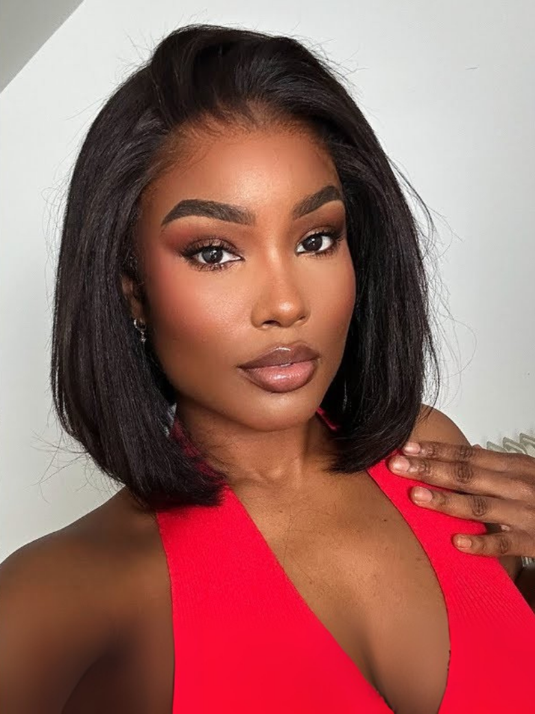 Beautyforever Light Yaki Bob 7x5 and13x4 Glueless Lace Front Wig