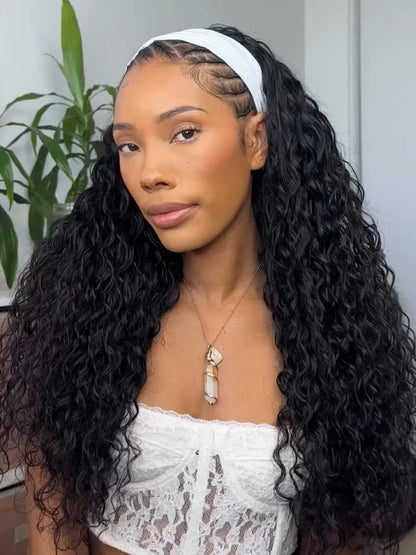 Beautyforever HookFit Water Wave Headband Wig Glueless Human Hair Wigs