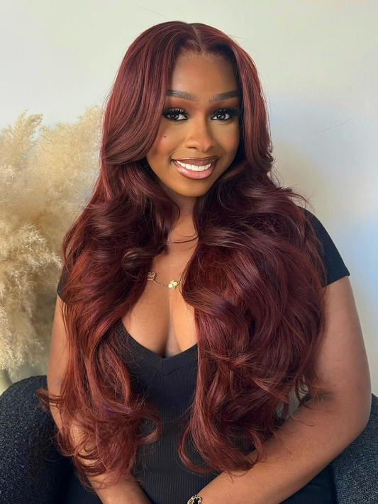 Beautyforever 7x5 ByeBye Knots Wig Reddish Brown Body Wave Put