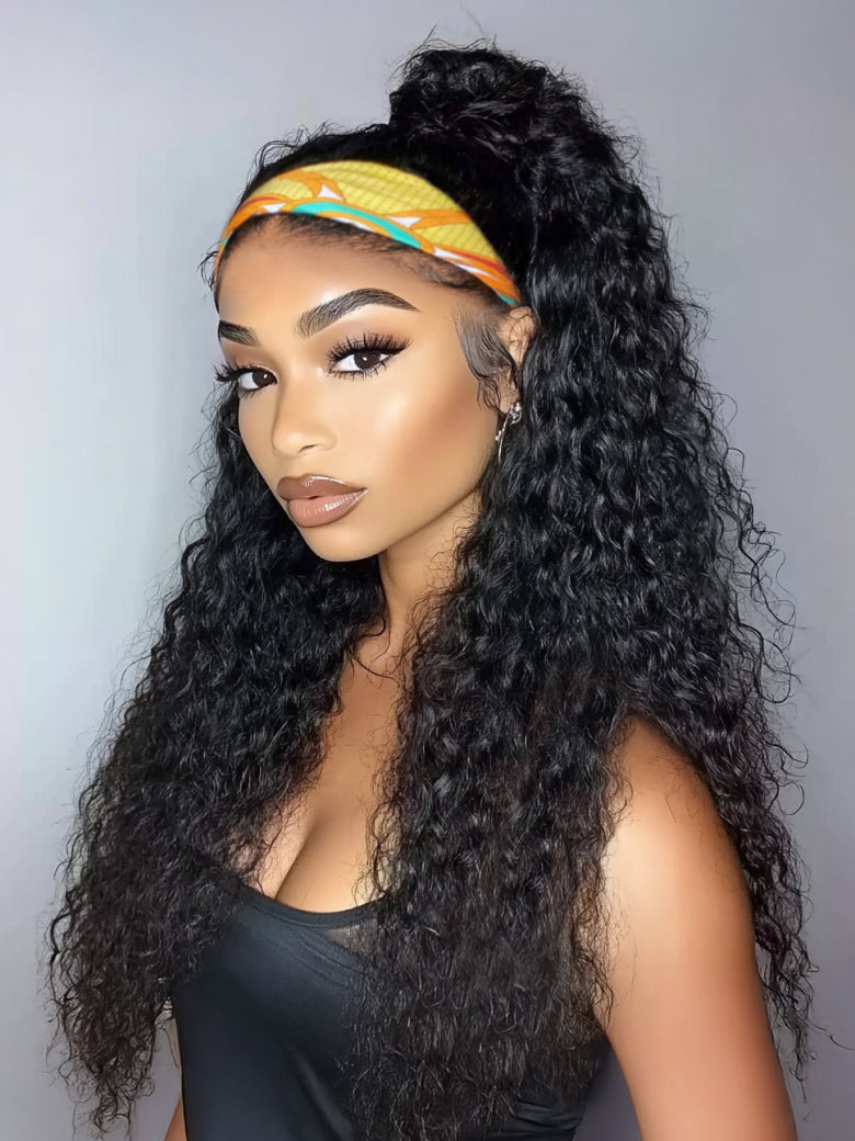 Beautyforever HookFit Water Wave Headband Wig Glueless Human Hair Wigs