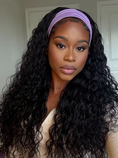 Beautyforever HookFit Water Wave Headband Wig Glueless Human Hair Wigs