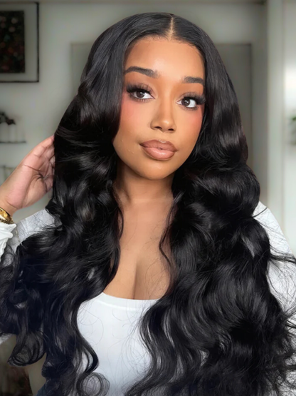 Beautyforever 13x4 Pre-Everything Lace Frontal Wig Pre Cut Ear to Ear Lace 3D Body Wave Human Hair Wigs with Bleached Knots and Plucked Hairline