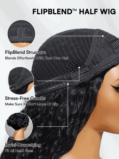 Beautyforever FlipBlend? Half Wig Kinky Curly Glueless Human Hair Wig