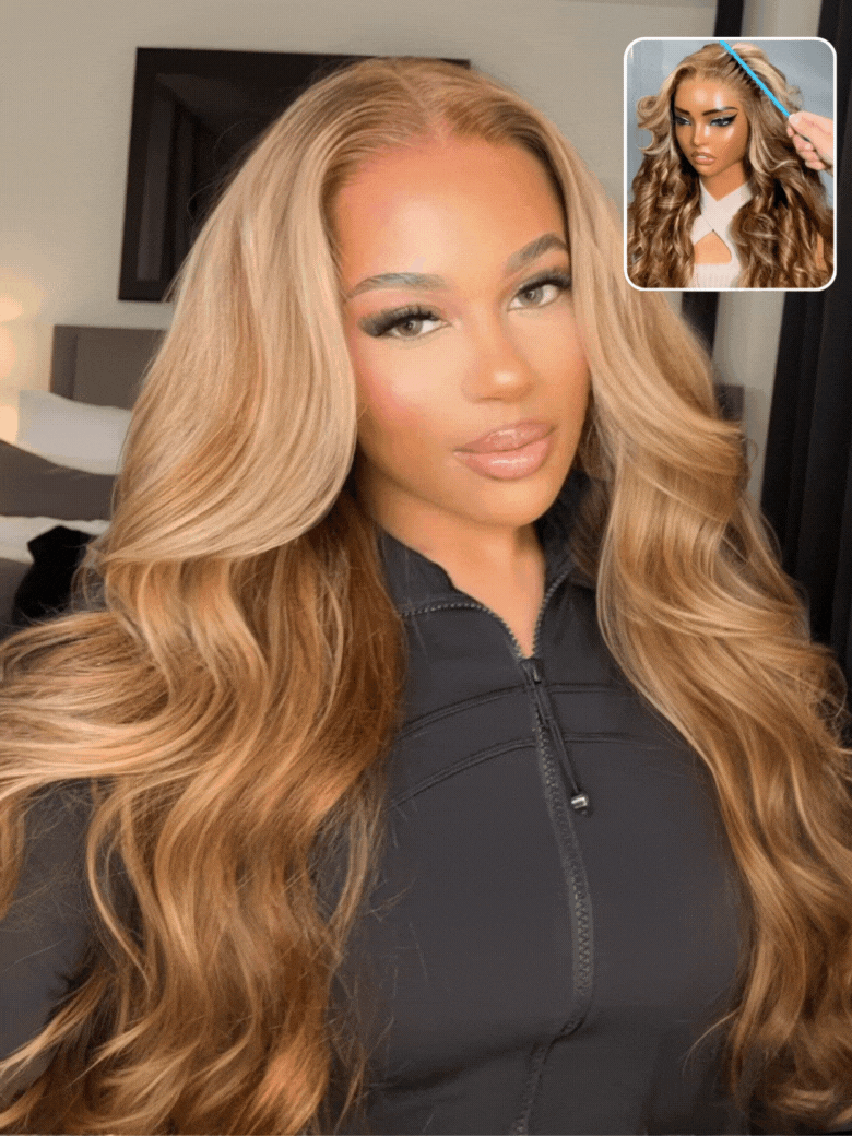 Beautyforever Highlight Blonde Body Wave Glueless Lace Wig 7x5 Bye