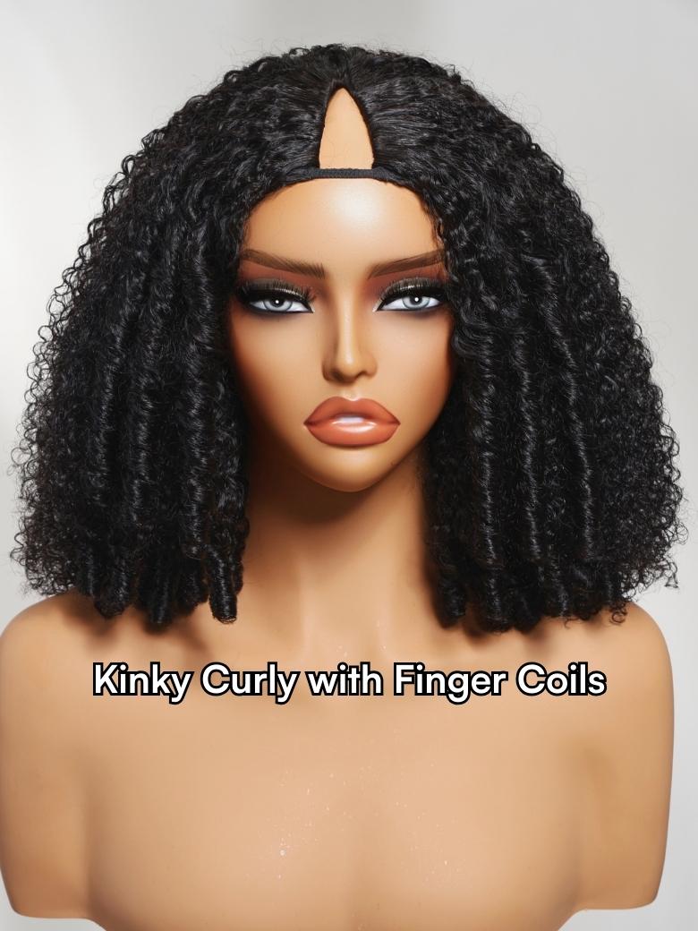 Beautyforever EasiContour V Part Kinky Curly Glueless Protective Style Human