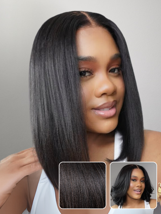 Beautyforever Light Yaki Bob 7x5 and13x4 Glueless Lace Front Wig
