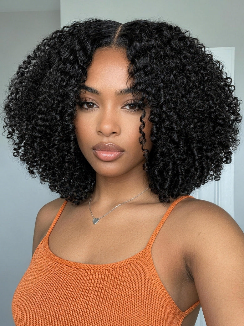 Beautyforever Bye Bye Knots Wig 7x5 Glueless Lace Kinky Curly Put on and Go Human Hair Wigs with Invisible Knots and Drawstring