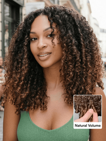 Beautyforever Ombre Chestnut Brown Burmese Curly with Full Finger Coil Ends Wig 7x5 Bye Bye Knots Glueless Human Hair Wig