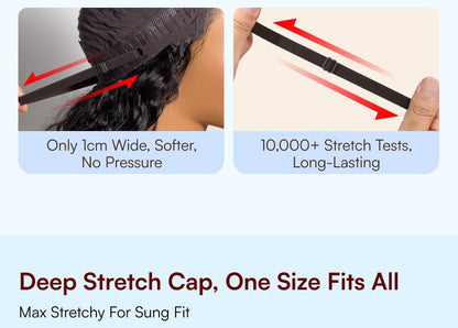 Beautyforever Golden Brown Highlight Water Wave 7x5 Bye Bye Knots Lace Closure Glueless Human Hair Wig with Drawstring