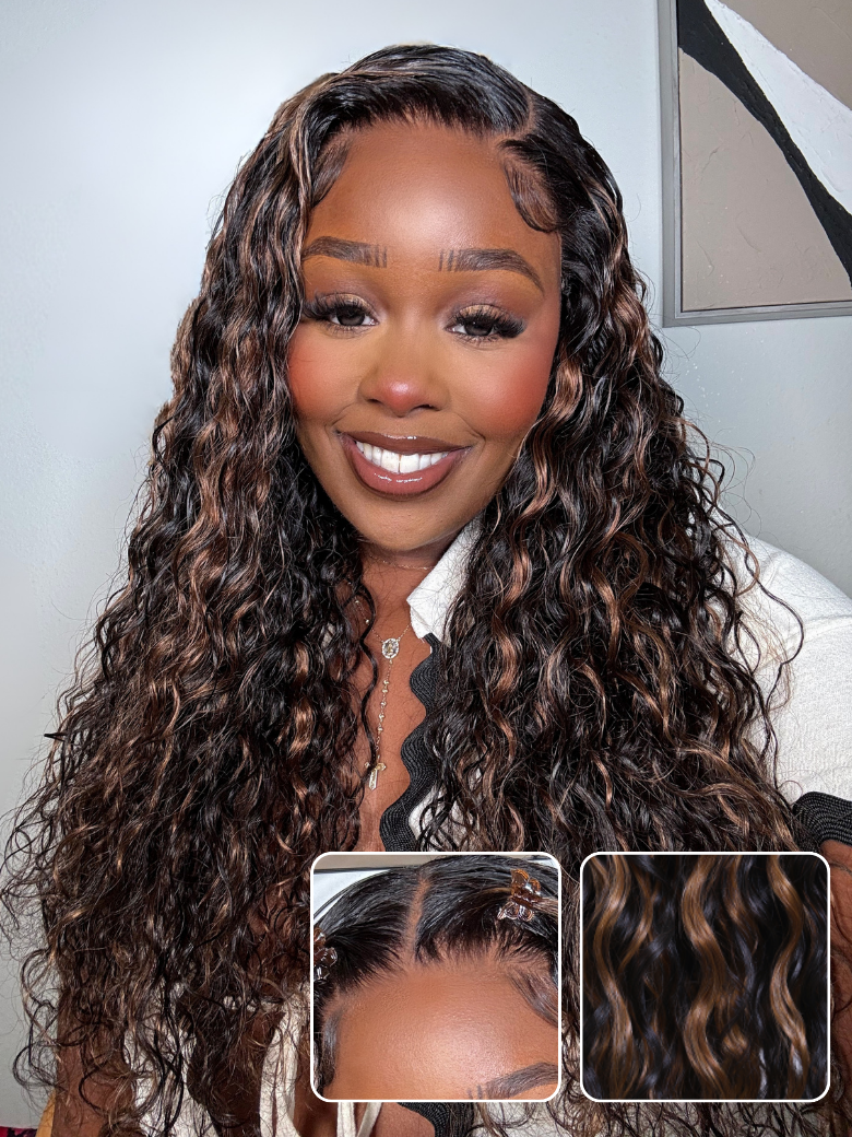 Beautyforever @Bigekane Golden Brown Highlight Water Wave 7x5 Bye Bye