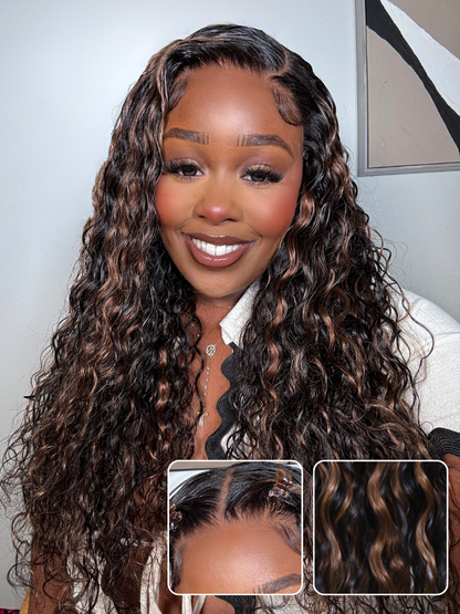 Beautyforever @Bigekane Golden Brown Highlight Water Wave 7x5 Bye Bye
