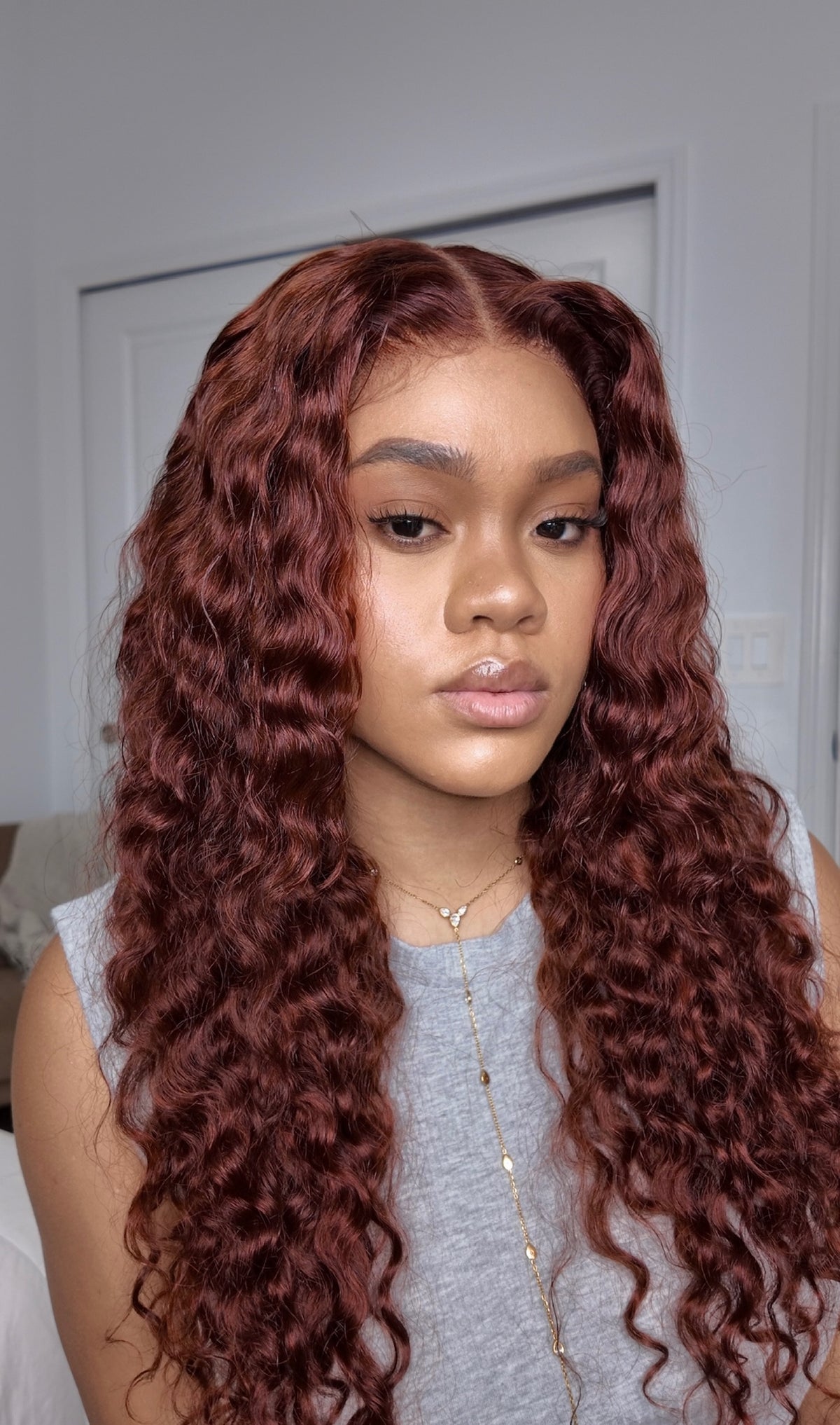 Beautyforever @KIE Reddish Brown Auburn Water Wave Wig 7x5 Bye Bye Knots Glueless Lace Closure Human Hair Wig