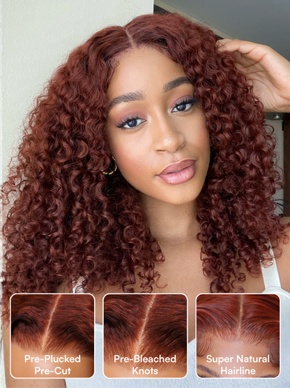 Beautyforever @KieRaShon Reddish Brown 33B Auburn 7x5 Bye Bye Knots