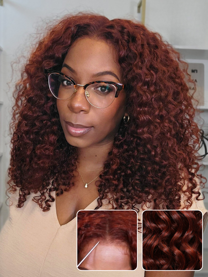 Beautyforever Reddish Brown 33B Auburn 7x5 Bye Bye Knots Lace