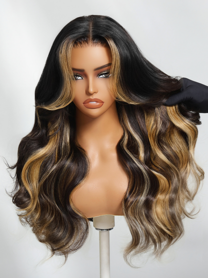 Brown Wig With Highlight Face Framing