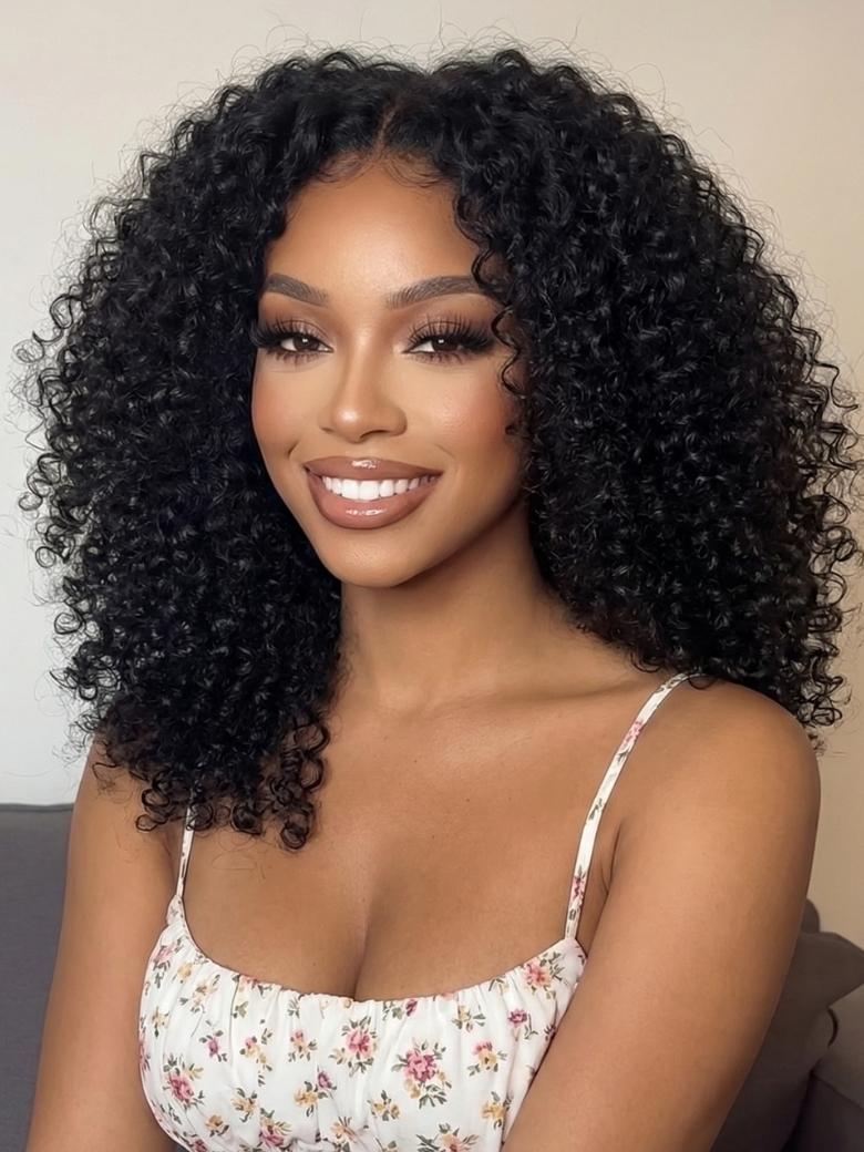 Beautyforever EasiContour V Part Kinky Curly Glueless Protective Style Human