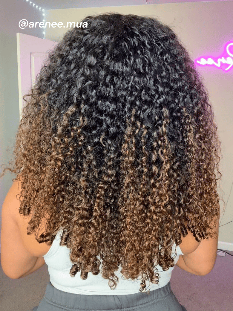 Beautyforever Ombre Chestnut Brown Burmese Curly with Full Finger Coil