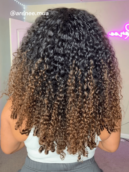 Beautyforever Ombre Chestnut Brown Burmese Curly with Full Finger Coil
