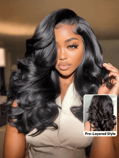 Beautyforever 7x5 Glueless Lace No Slip? Wig Feathered Layer Left