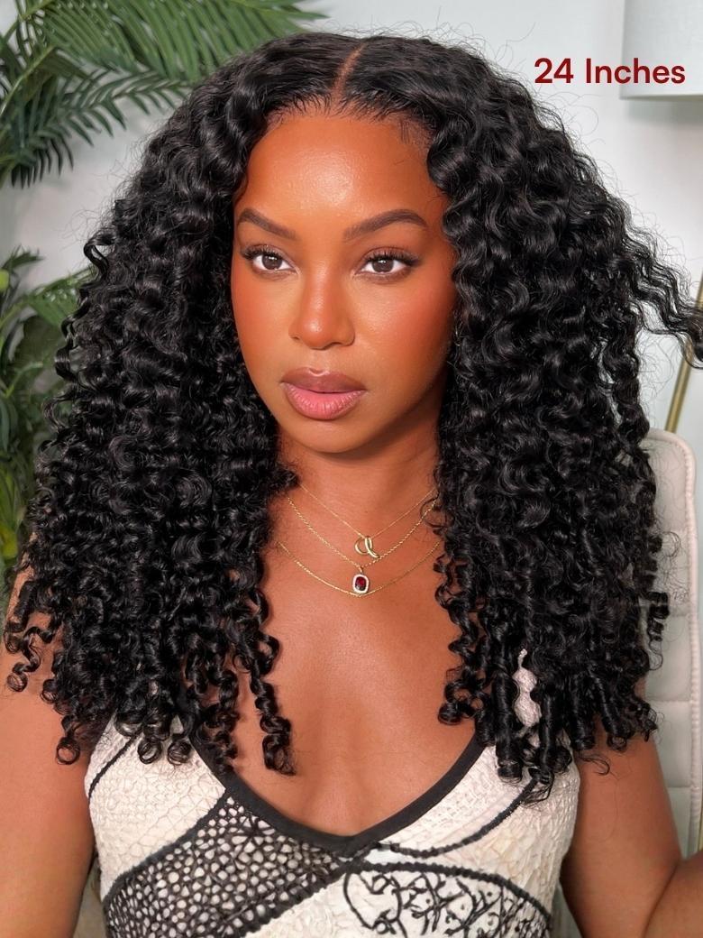 Beautyforever Burmese Curly Finger Coils Ends Thick Curls Wig 7x5 Bye Bye Knots Glueless Lace Closure Human Hair Wig