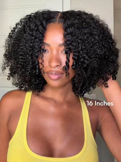 Beautyforever Burmese Curly Finger Coils Ends Thick Curls Wig 7x5 Bye Bye Knots Glueless Lace Closure Human Hair Wig