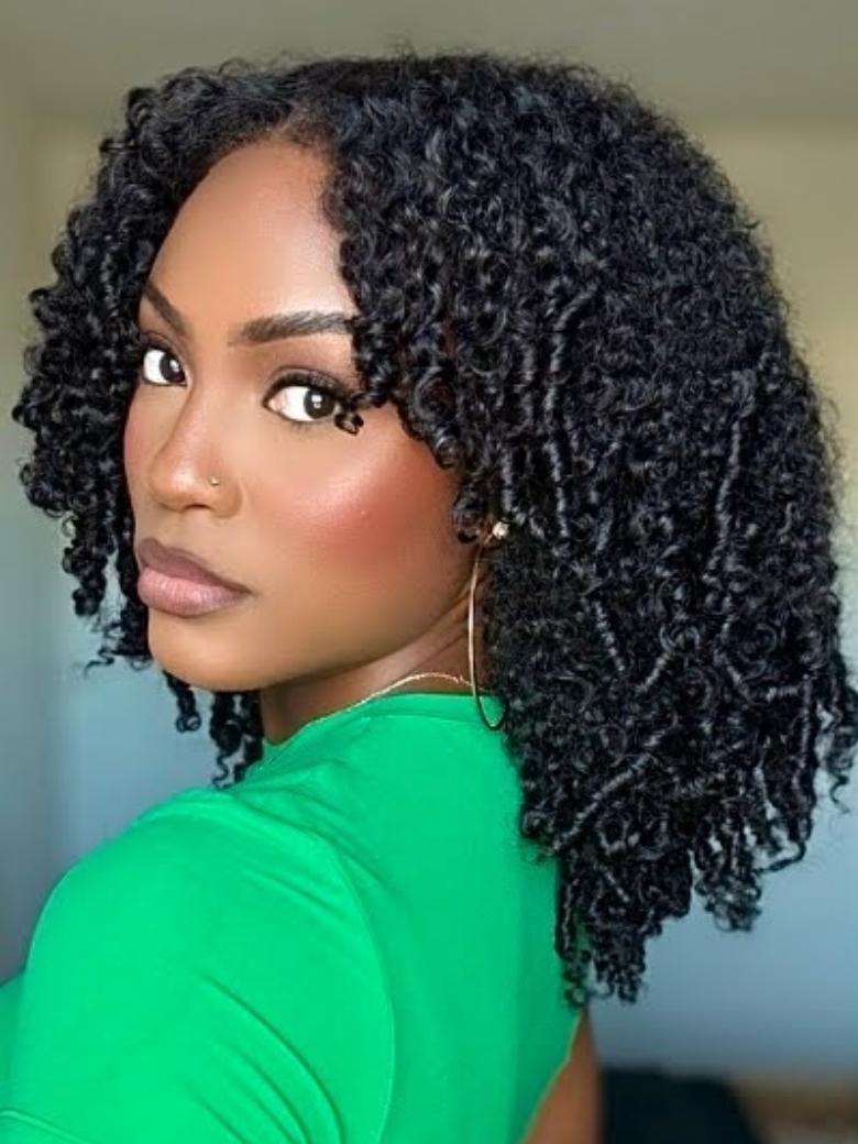Beautyforever EasiContour V Part Kinky Curly Glueless Protective Style Human