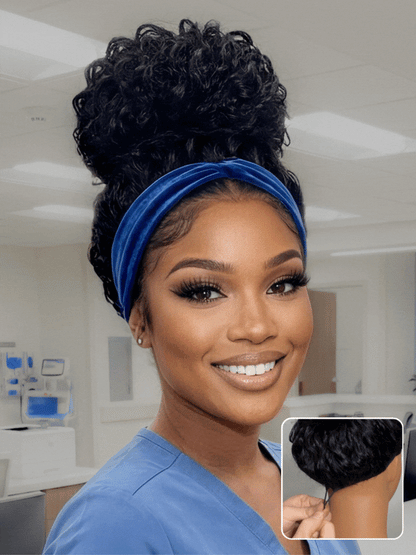 Beautyforever HookFit Water Wave Headband Wig Glueless Human Hair Wigs