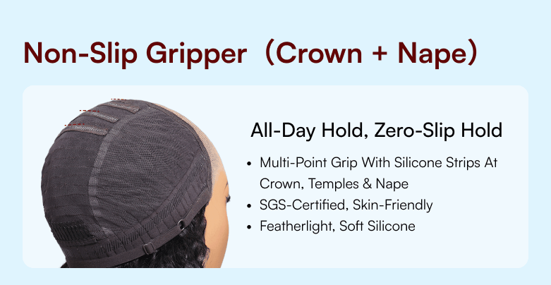 Beautyforever Golden Brown Highlight Water Wave 7x5 Bye Bye Knots Lace Closure Glueless Human Hair Wig with Drawstring