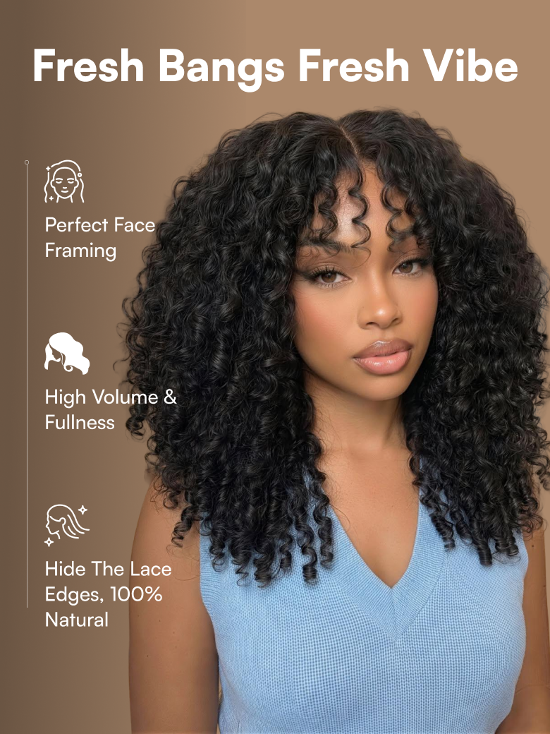 Beautyforever Burmese Curly Finger Coils Ends Thick Curls Wig 7x5 Bye Bye Knots Glueless Lace Closure Human Hair Wig