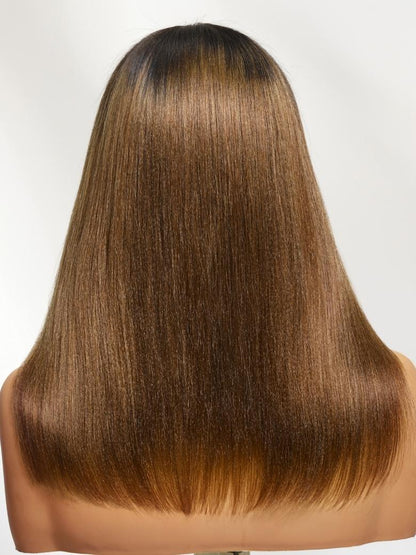 Beautyforever Black to Chestnut Brown Color Yaki Straight Bob Wig