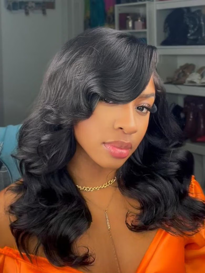 Beautyforever 7x5 Glueless Lace No Slip? Wig Feathered Layer Left